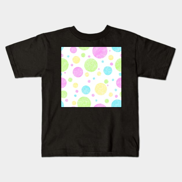 Pastel Neon polka dot summer Kids T-Shirt by FrancesPoff